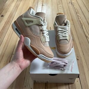 Jordan 4 Retro VNDS Shimmer Tan Metallic Silver DJ0675-200 Womens 5.5 Sneaker